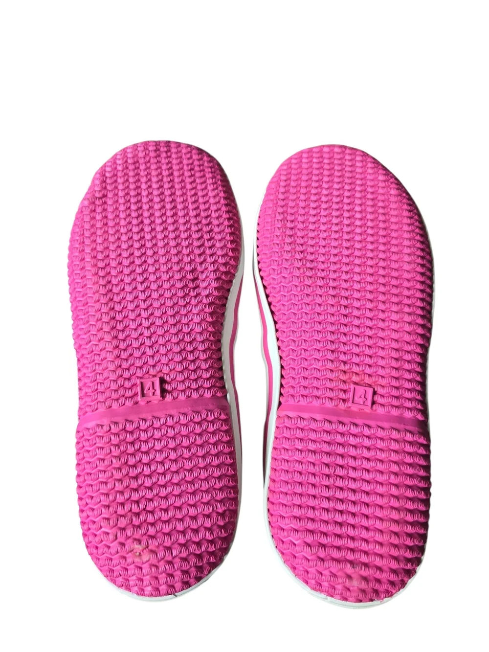 Buoy Chidren's Gray and Pink Rain Ankle Rubber Slip On Boots | Size 4